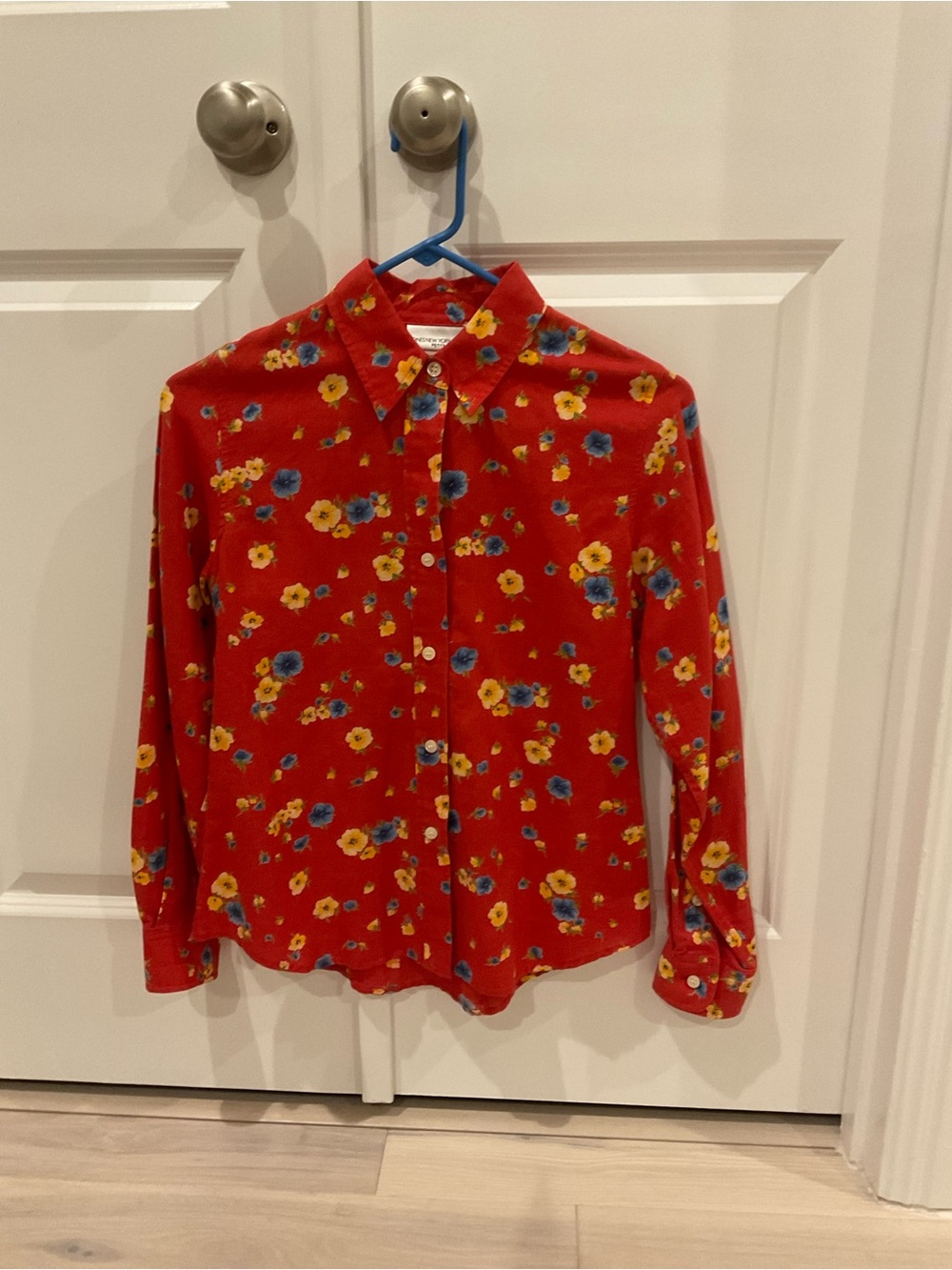 Brand New Jones New York Linen Floral Button-Front Shirt